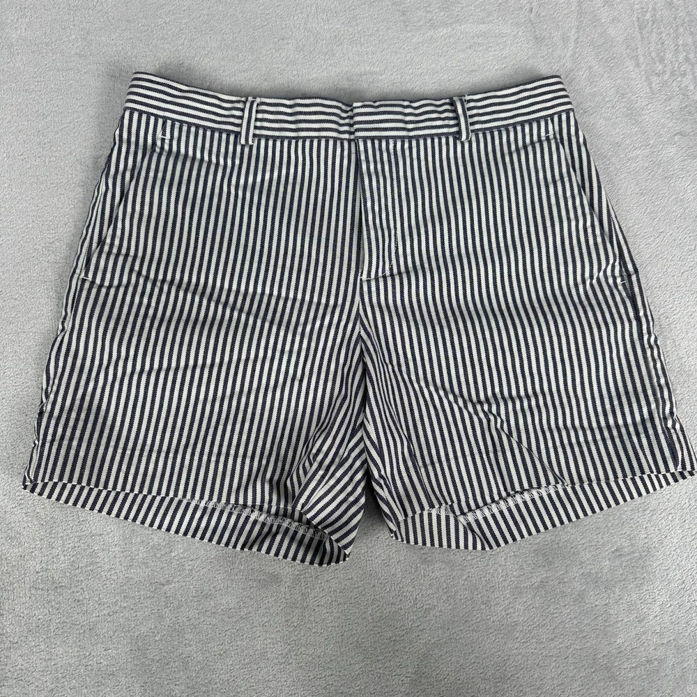 Banana Republic‎ Shorts Womens 8 Blue White Striped 100% Cotton Nautical Preppy